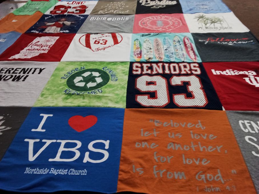 T-shirt quilt featuring trojan by Kathy from IN