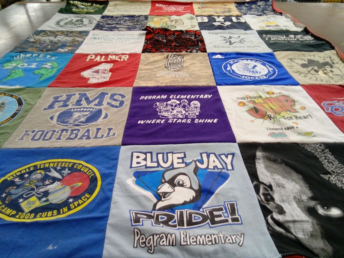 T-shirt quilt featuring hms football by Liesl from TN