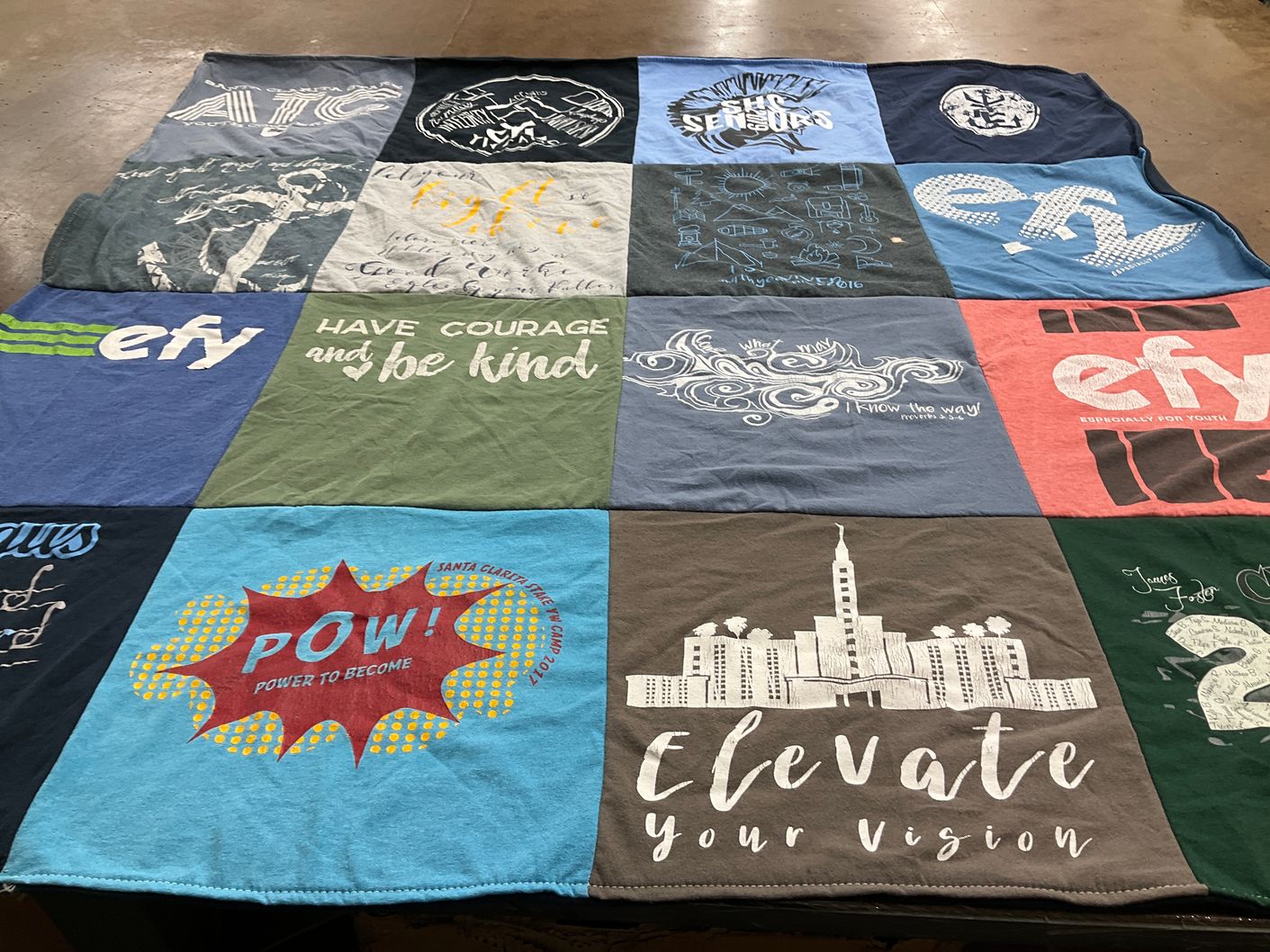 T-shirt quilt with youth, leadership themes by Angel from CA