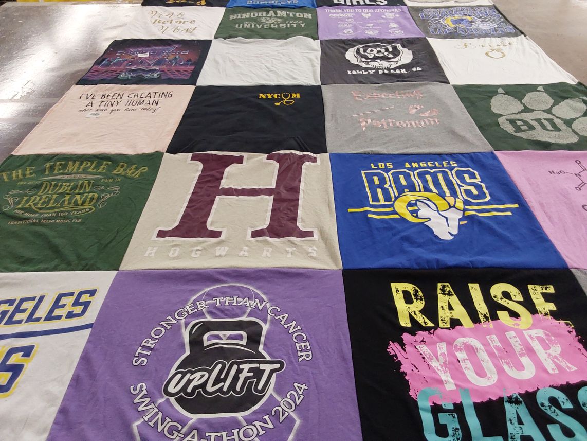 T-shirt quilt featuring los angeles rams by Claire from NY