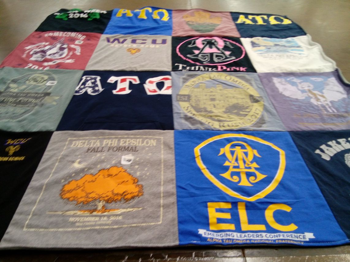 T-shirt quilt from west chester university by Jordan from PA