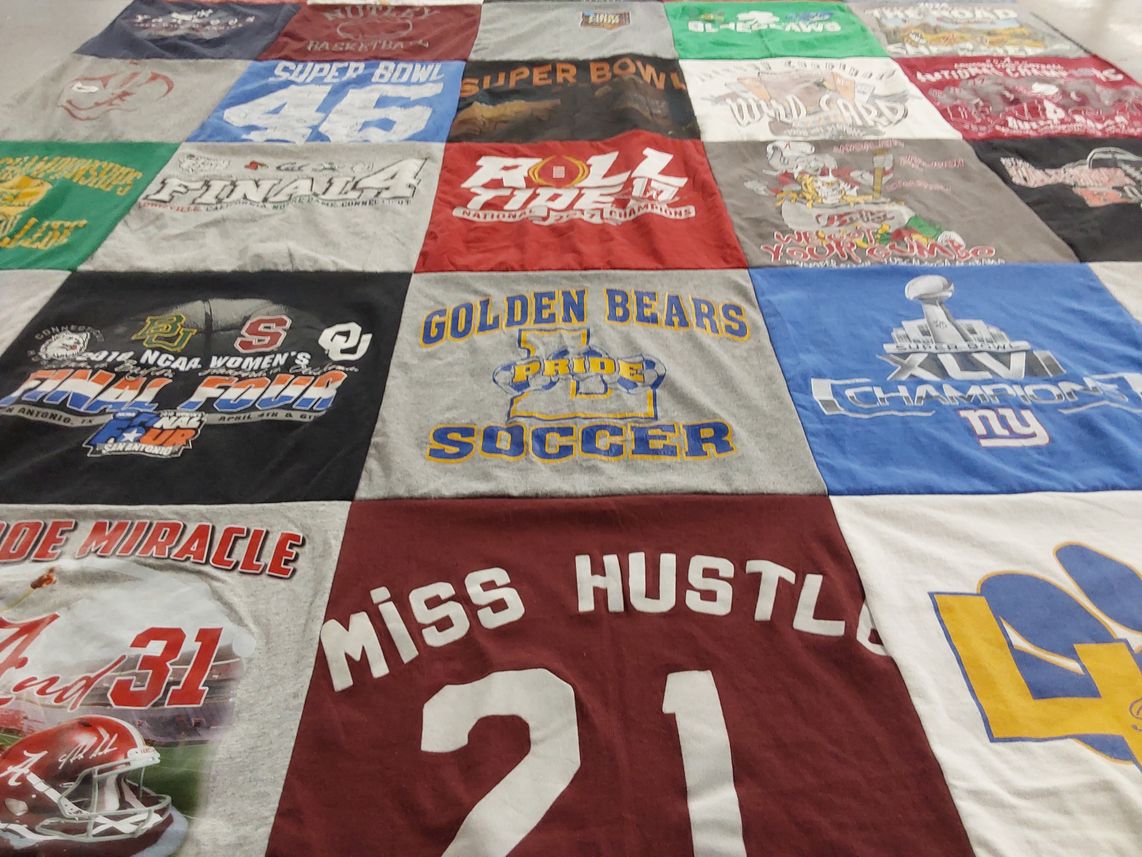 T-shirt quilt featuring new york giants by Lori from AZ