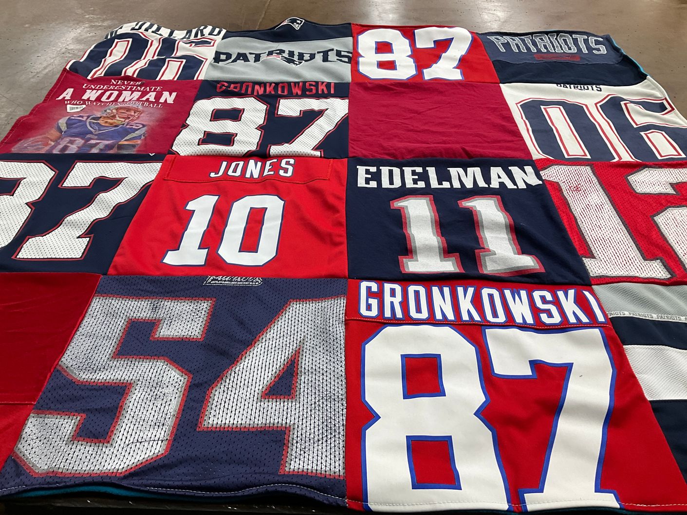 T-shirt quilt featuring new england patriots by Maureen from MA