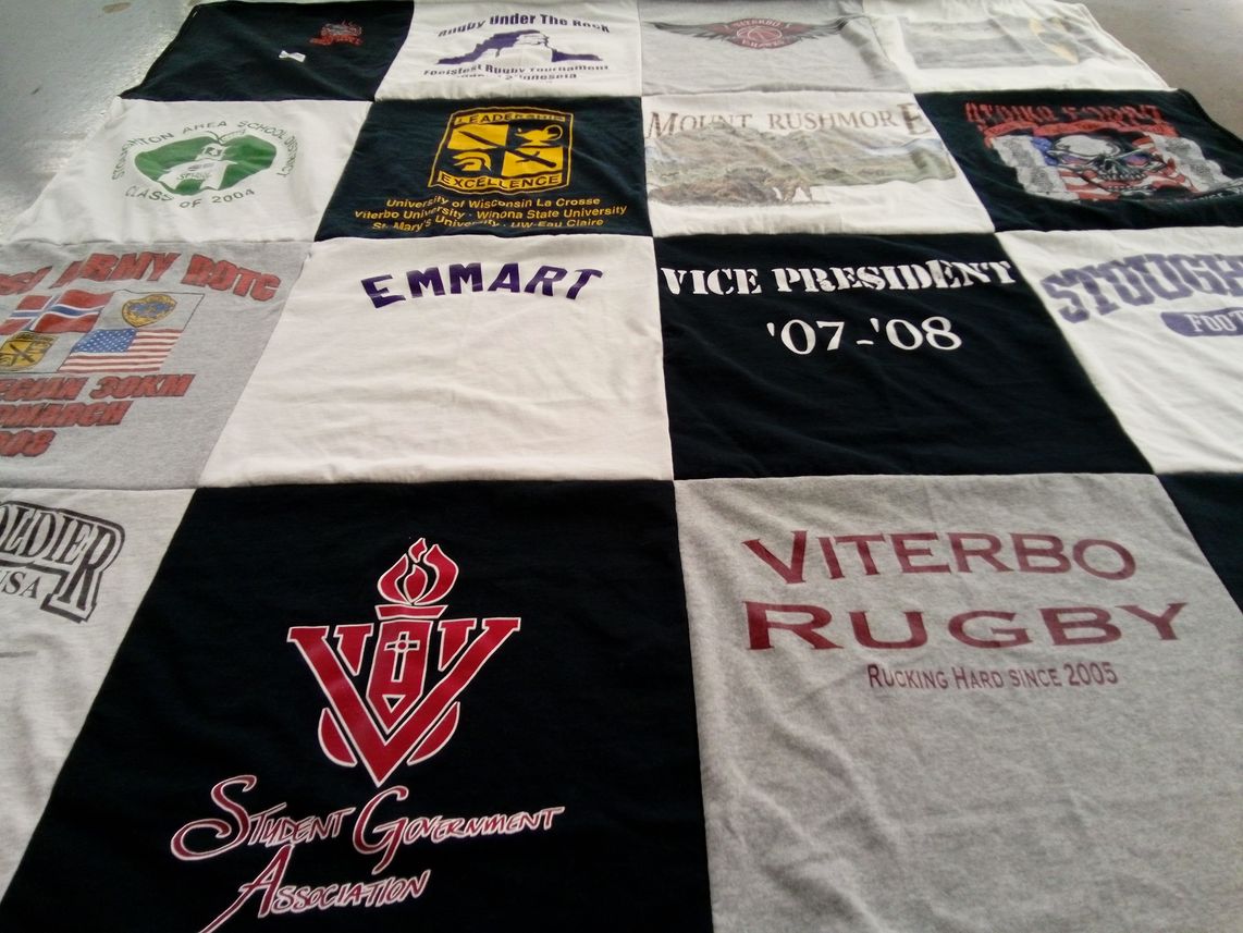 T-shirt quilt from viterbo university by Patricia from WI