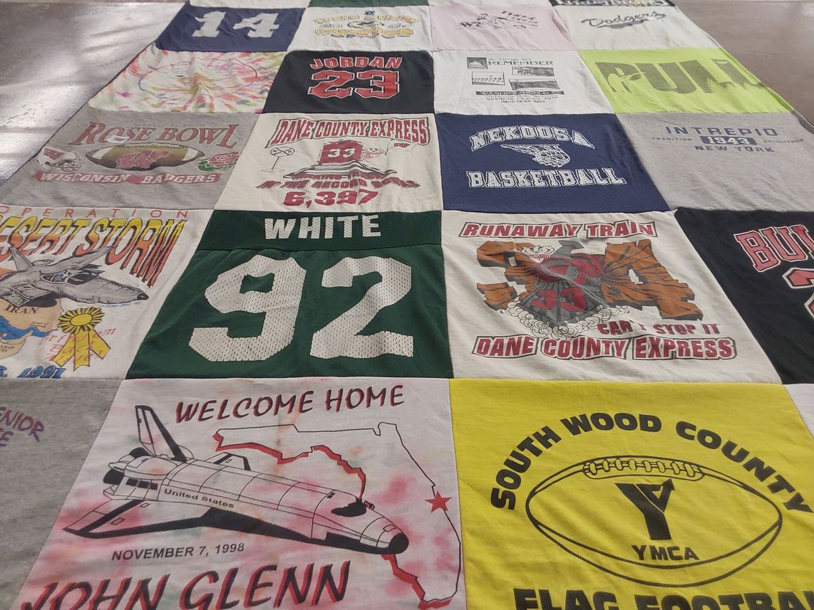 T-shirt quilt featuring wisconsin badgers by Crystal from WI