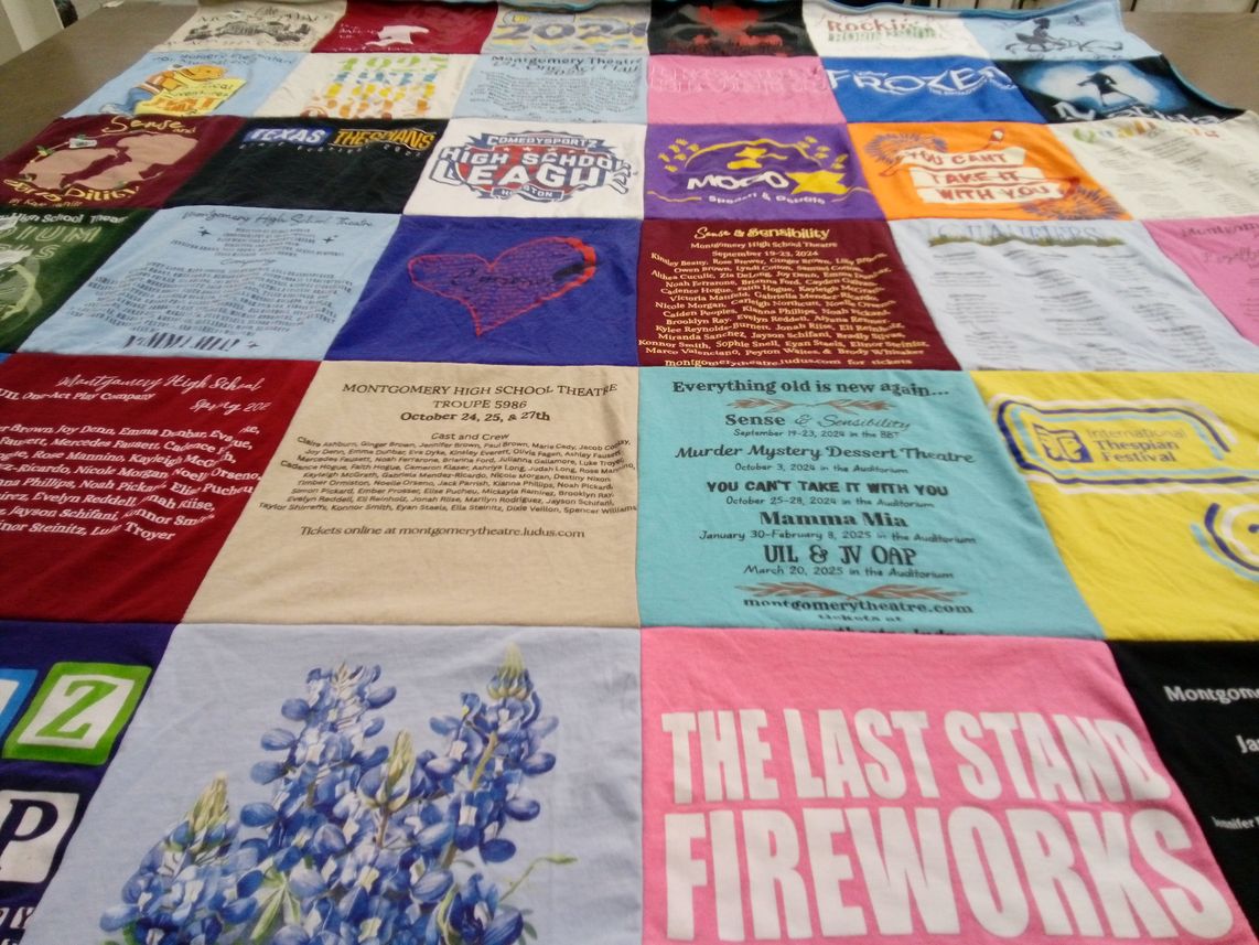 T-shirt quilt from montgomery high school by JOLYNDA from TX