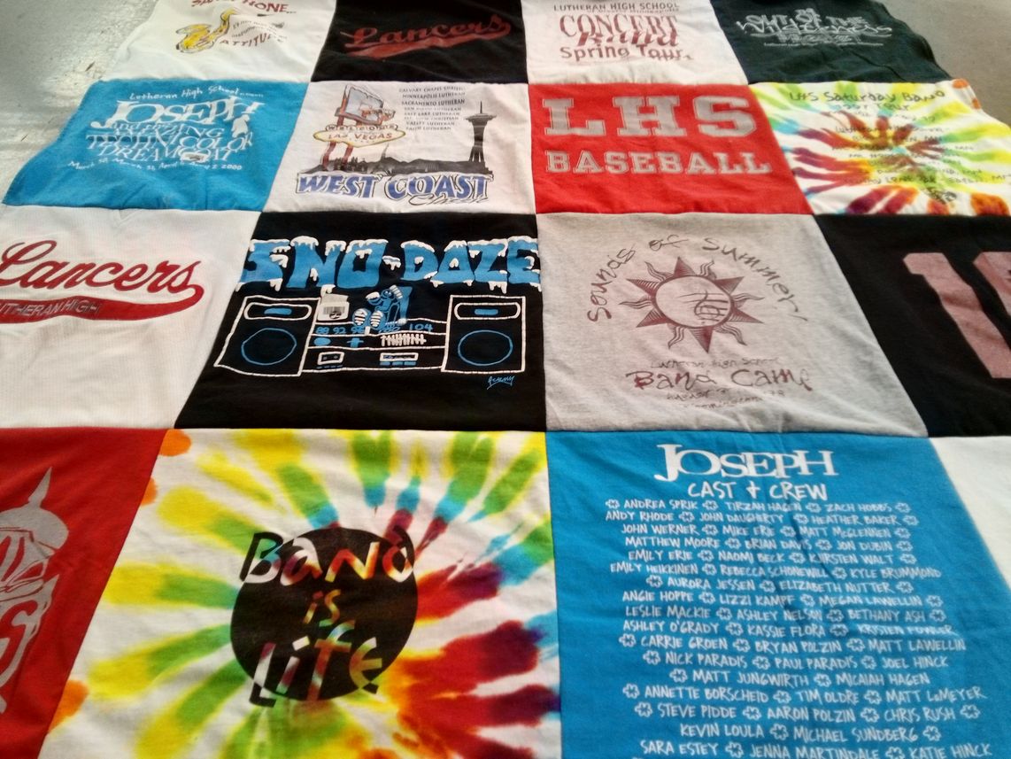 T-shirt quilt featuring lutheran high school baseball by SHAROLYN from MN