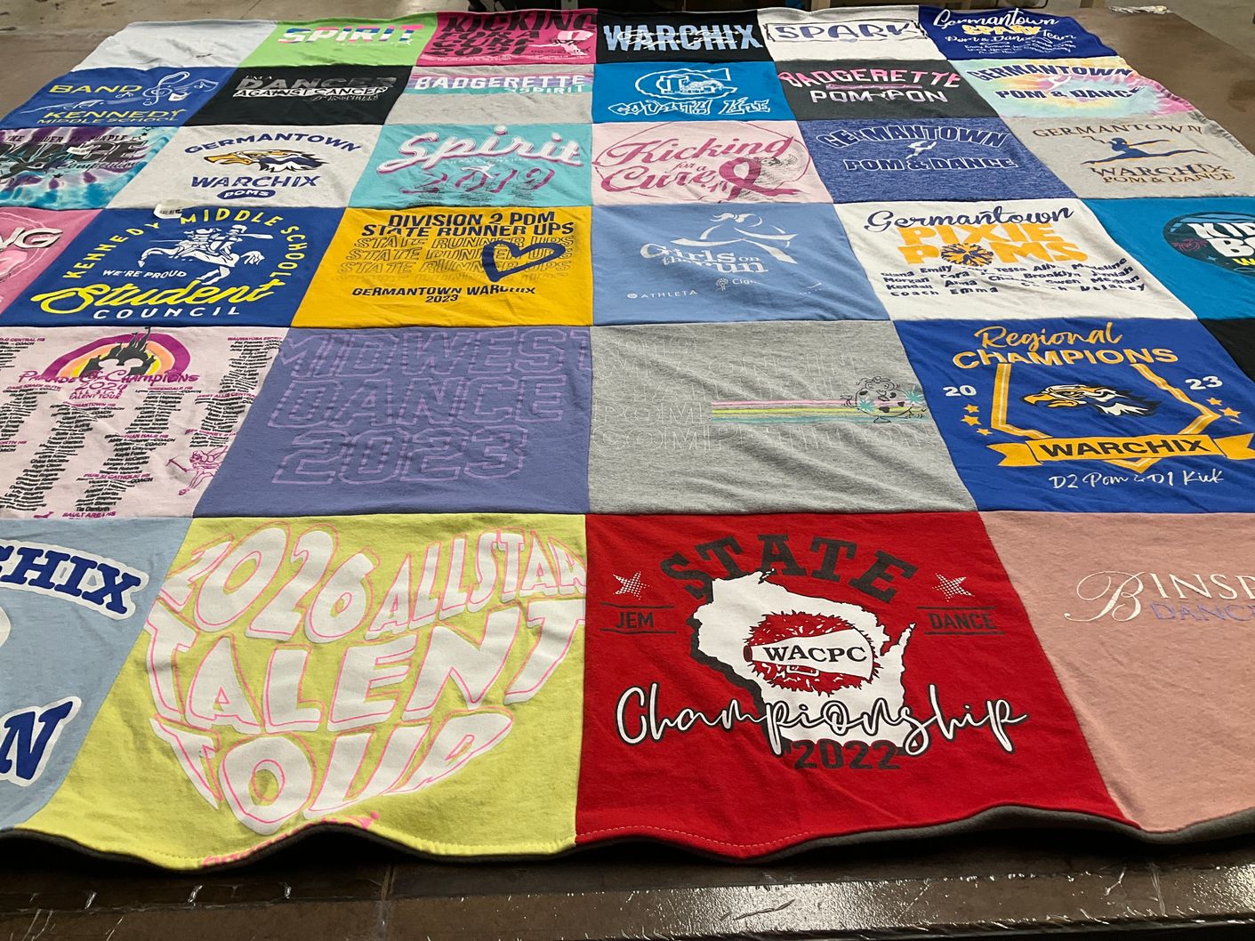 T-shirt quilt featuring germantown warchix by Jason from WI