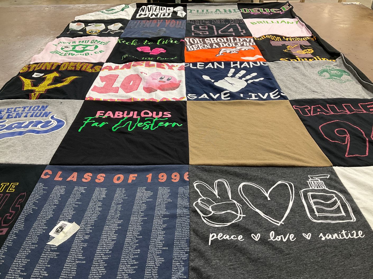 T-shirt quilt from far western university by Ebony from FL
