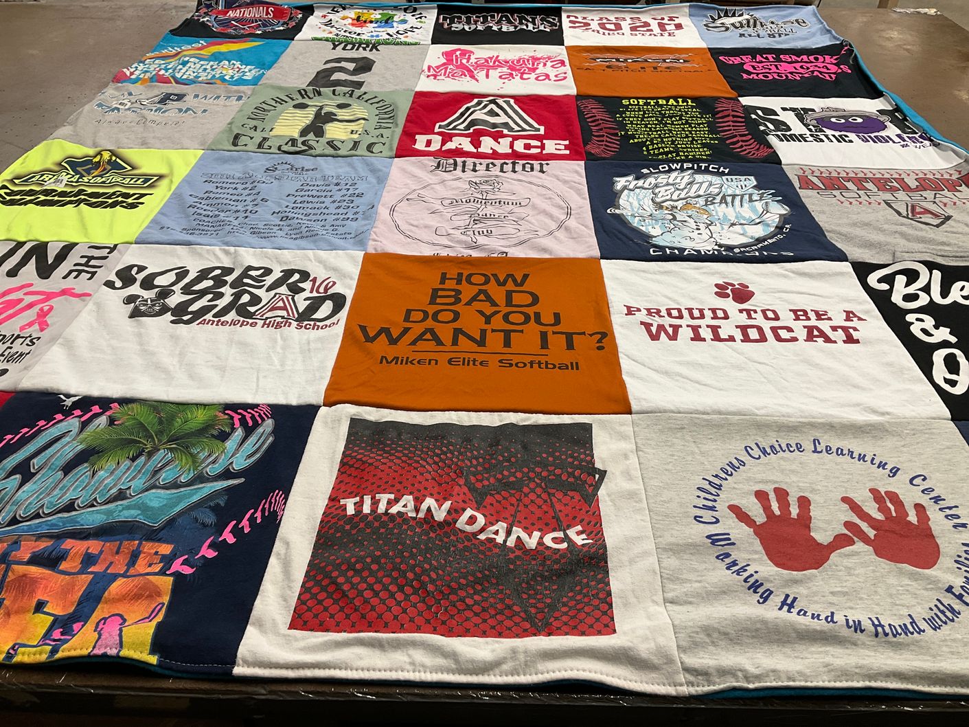 T-shirt quilt from antelope high school by Alexyss from CA