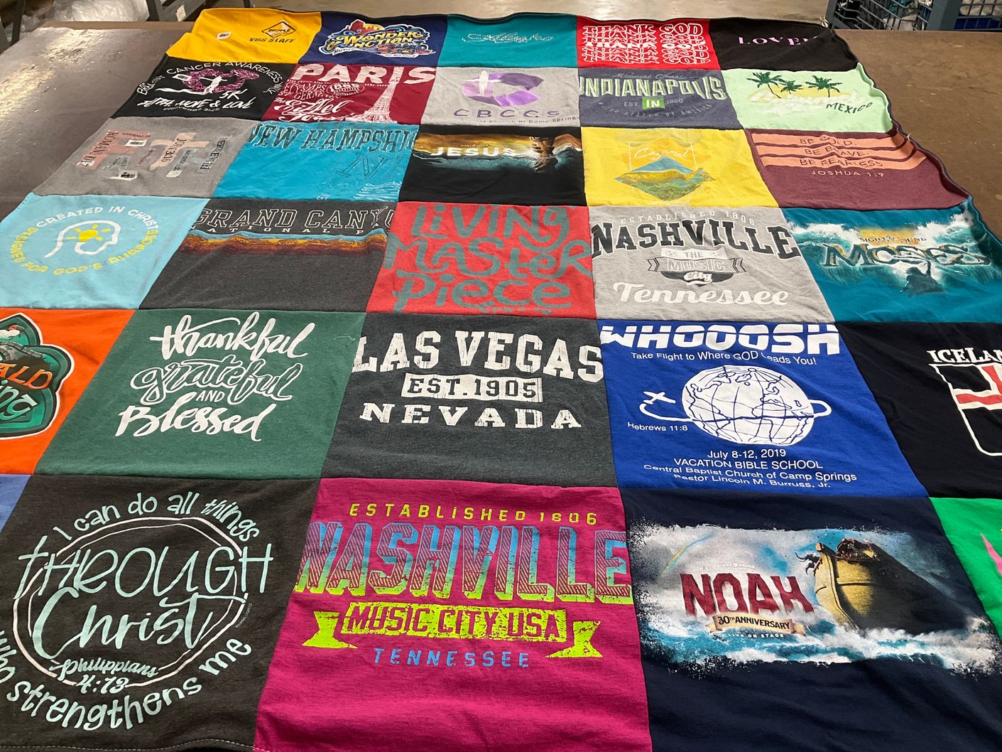 T-shirt quilt from vacation bible school by Sabrina from VA