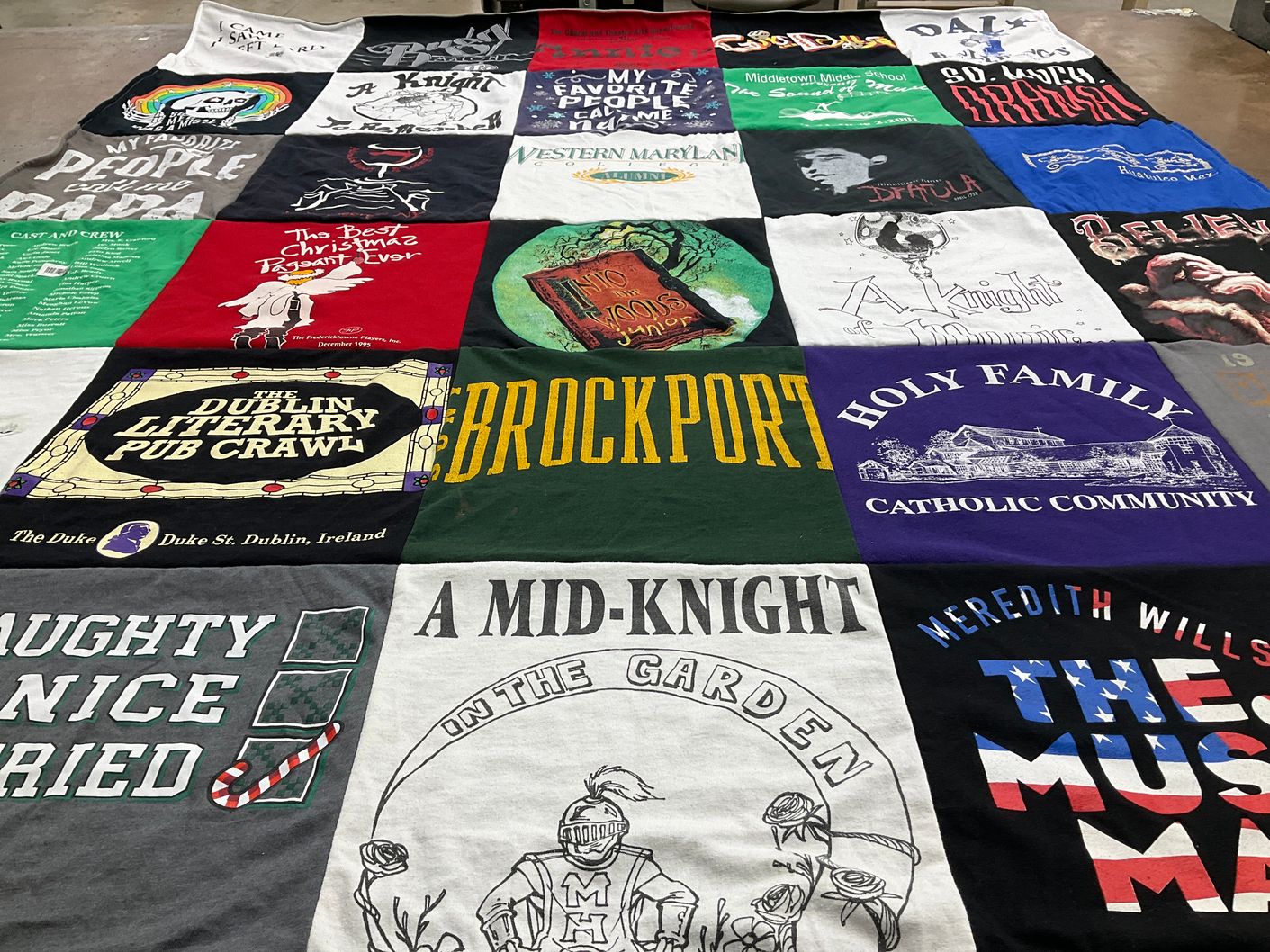 T-shirt quilt from brockport college by Patricia from MD
