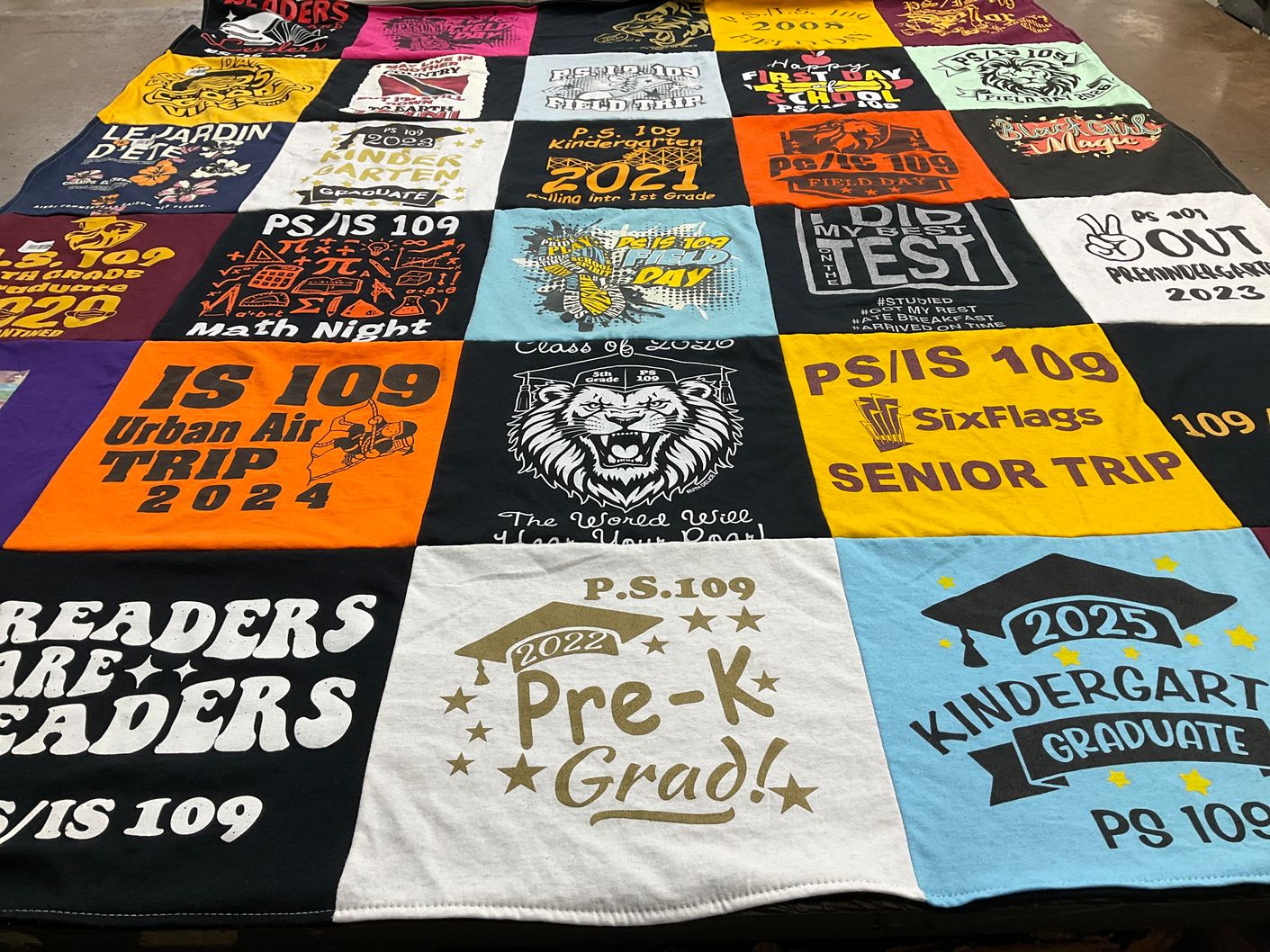 T-shirt quilt from p.s. is 109 by Joann from NY
