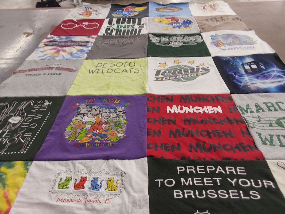 T-shirt quilt featuring desoto high school wildcats by Steven from KS