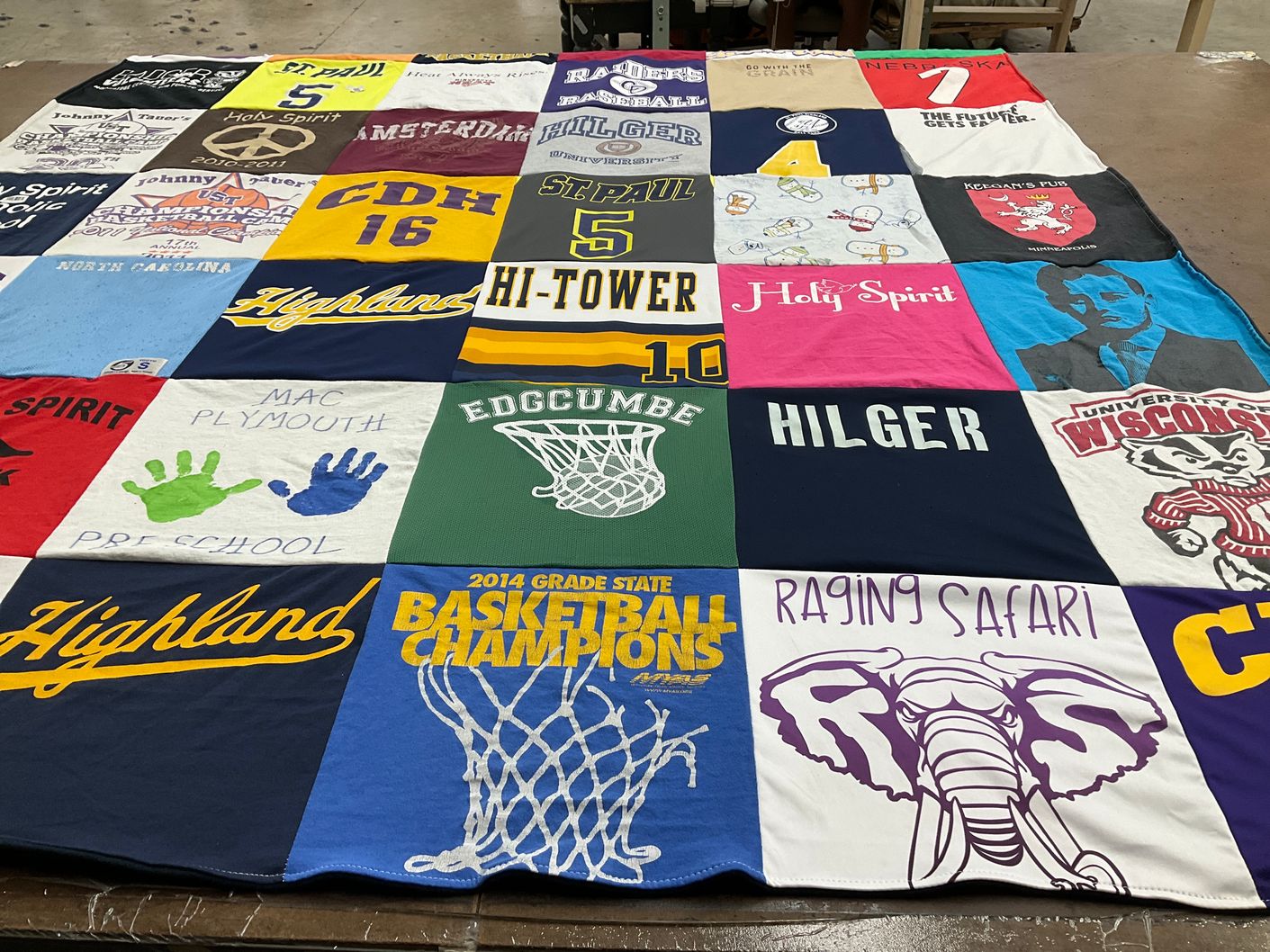 T-shirt quilt featuring basketball champions by Leanne from MN