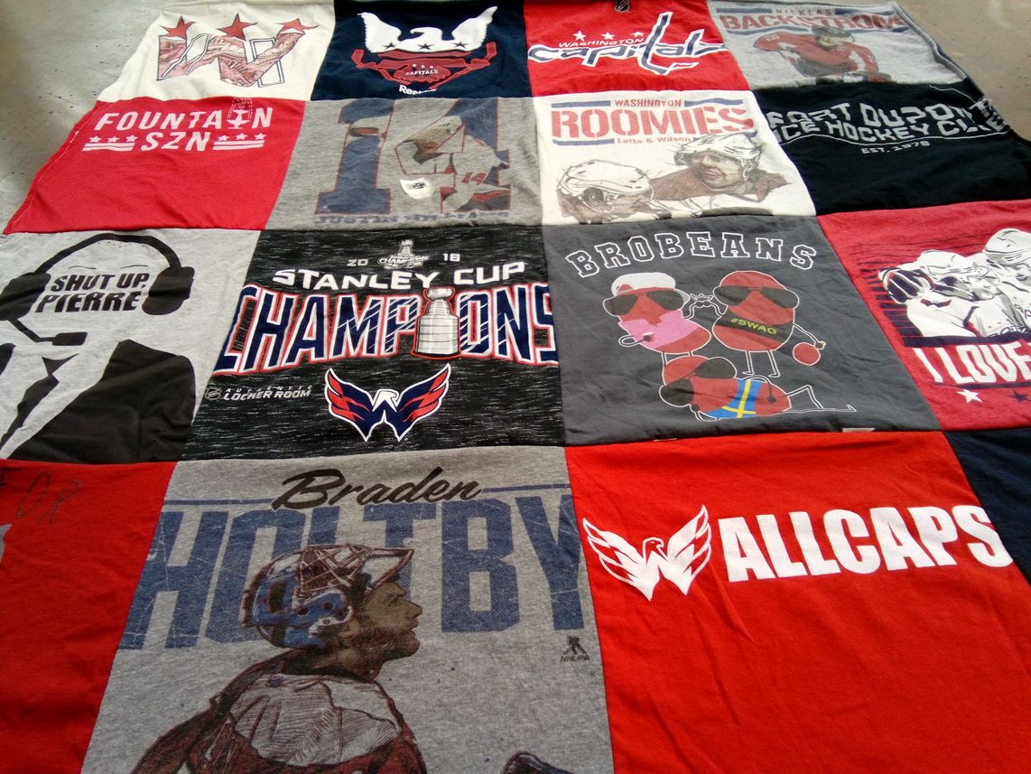T-shirt quilt featuring washington capitals by Laura from MA