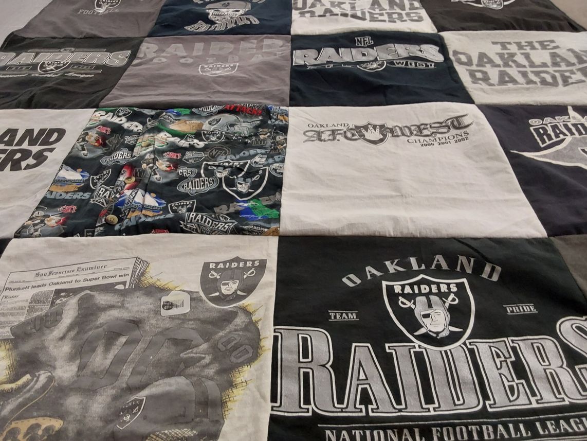 T-shirt quilt featuring oakland raiders by Venus from CA