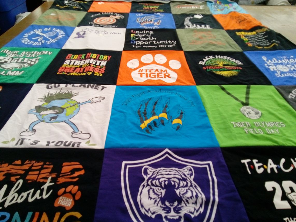 T-shirt quilt featuring tiger by Sherri from FL