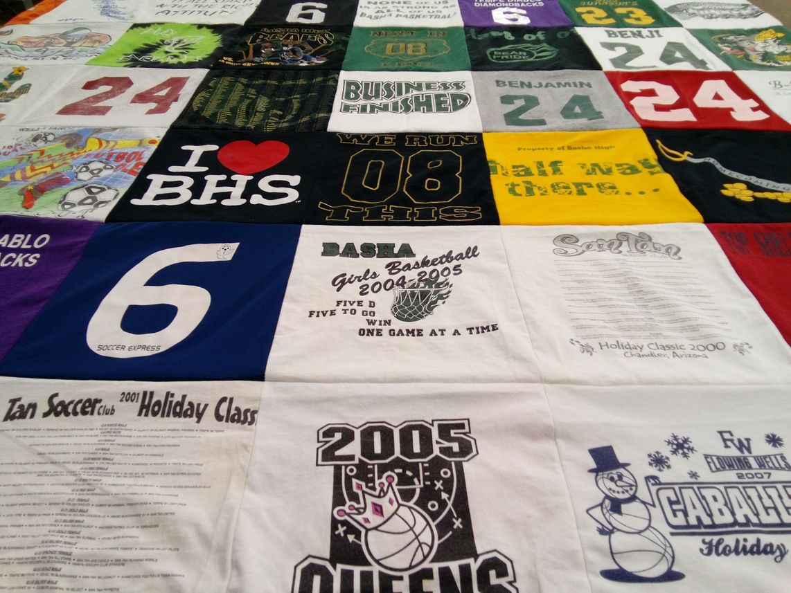 T-shirt quilt featuring basha girls basketball by Karen from AZ