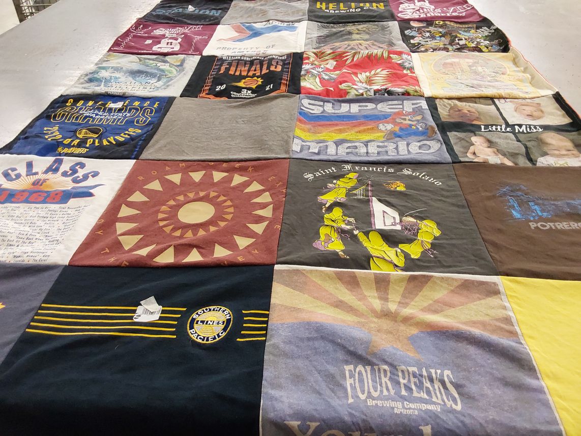 T-shirt quilt from saint francis solano university by Charlotte from AZ