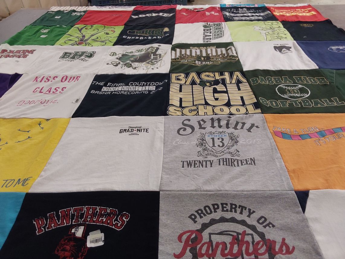 T-shirt quilt featuring panthers by Karen from AZ