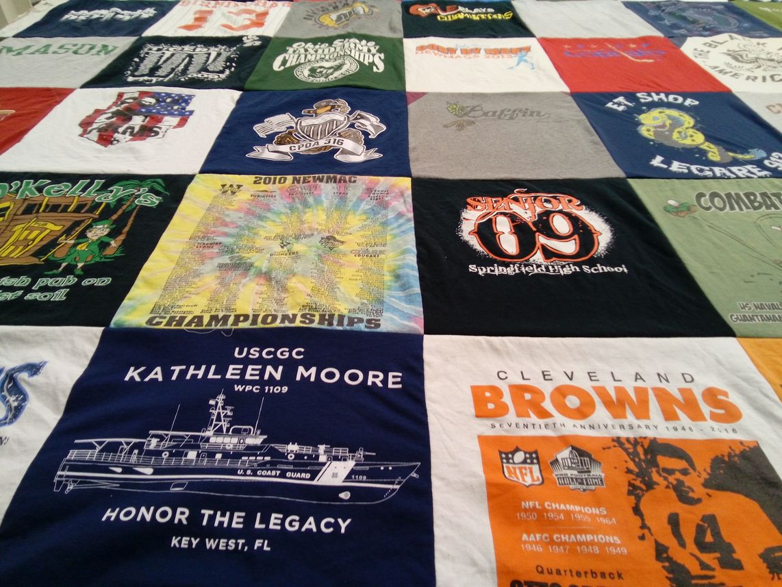 T-shirt quilt featuring cleveland browns by Elizabeth from VA