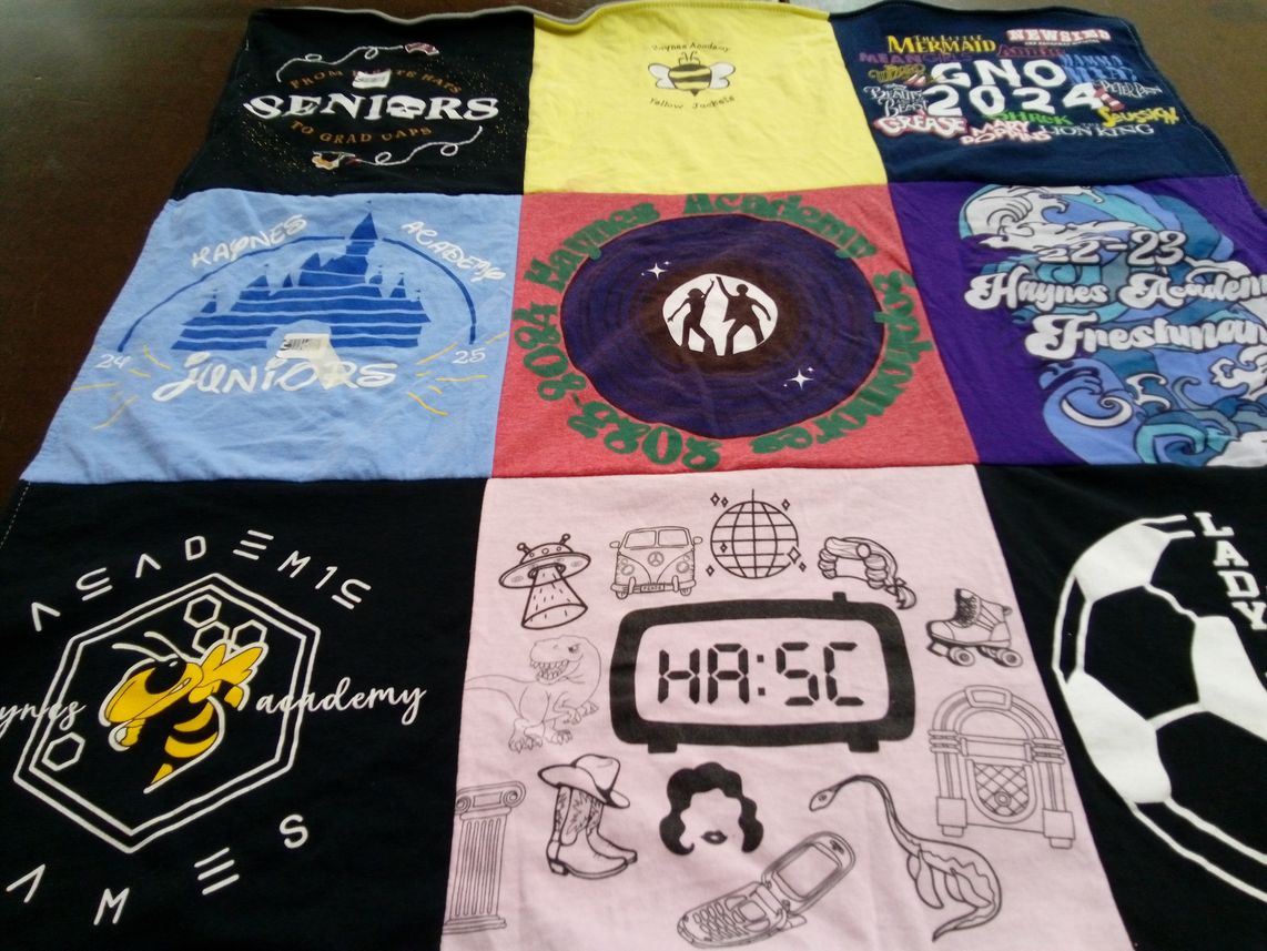 T-shirt quilt featuring haynes academy by Christine from LA