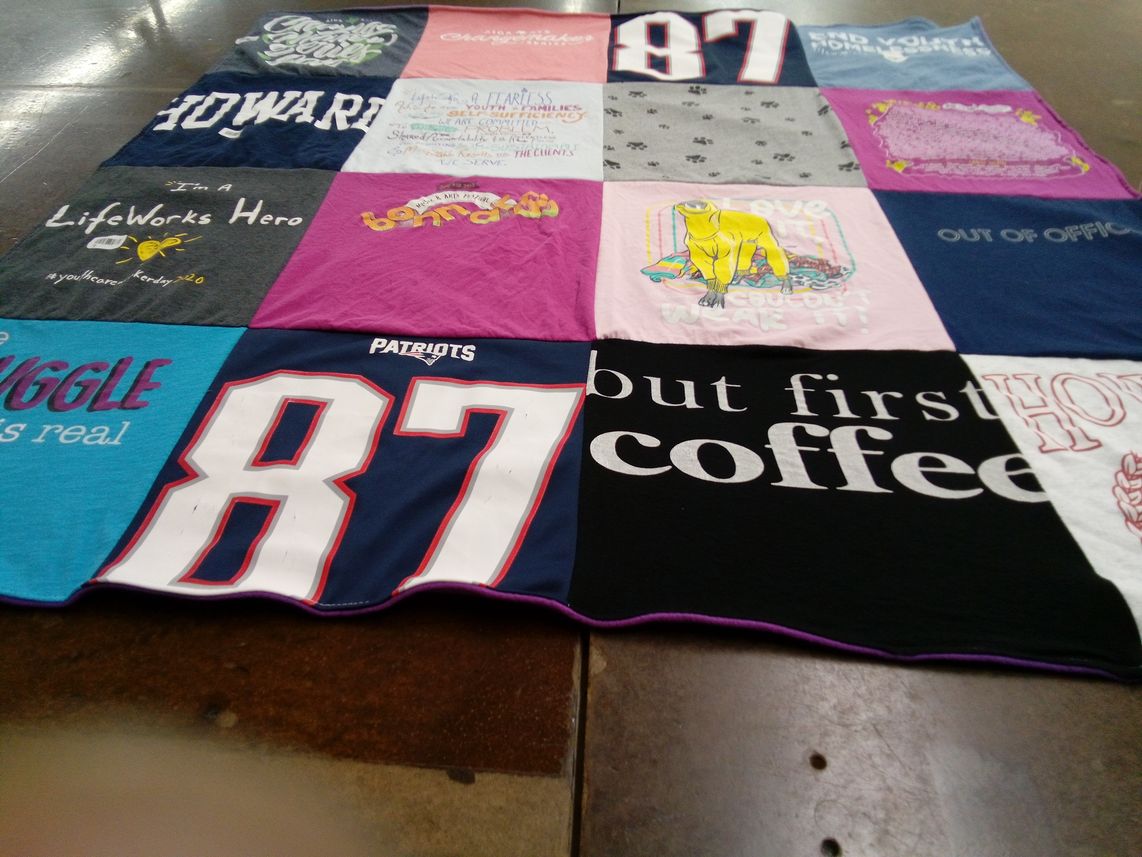 T-shirt quilt featuring new england patriots by Julianne from CA