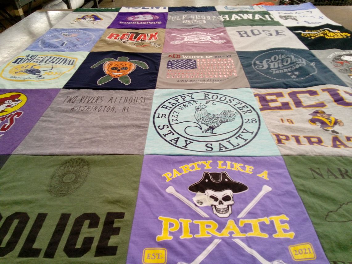 T-shirt quilt from east carolina university by Bubba from NC