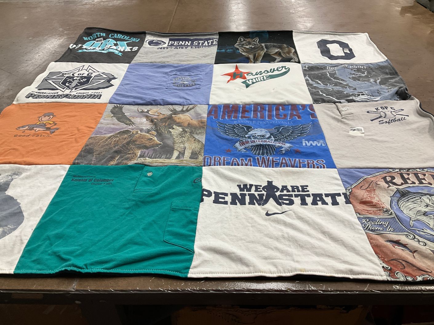 T-shirt quilt from penn state university by Molly from PA