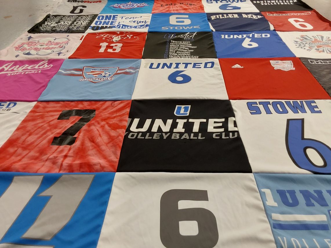 T-shirt quilt featuring united volleyball club by Kimberly from TX