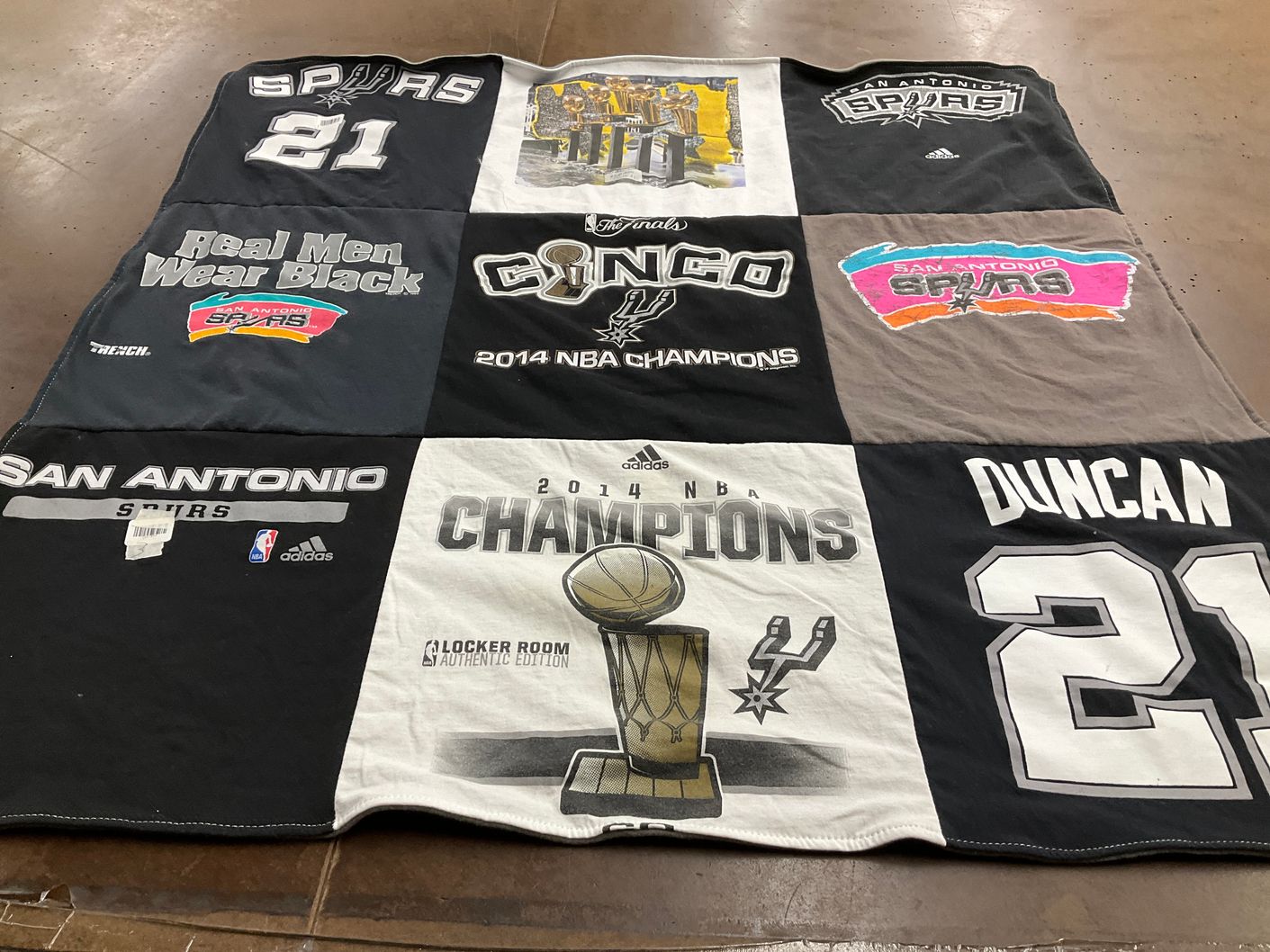 T-shirt quilt featuring san antonio spurs by Evan from VA
