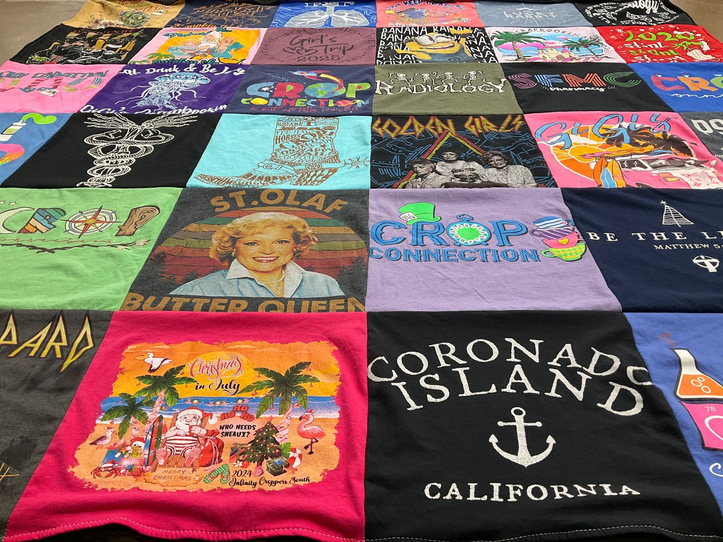 T-shirt quilt from st olaf college by Tammy from LA
