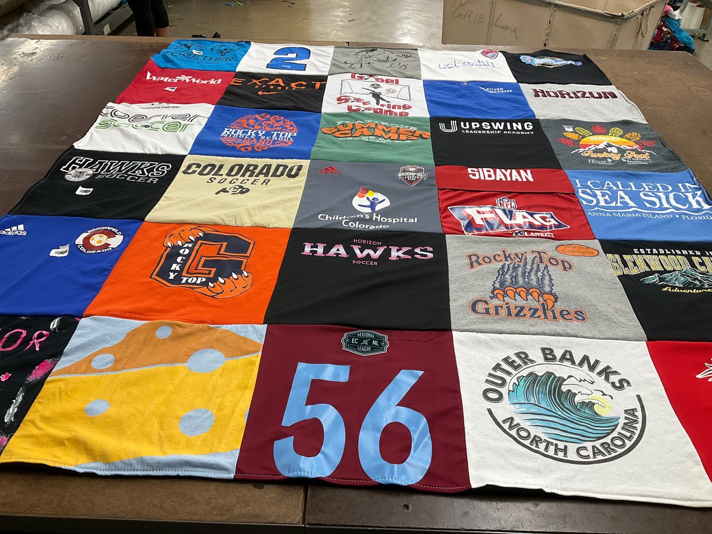 T-shirt quilt featuring colorado grizzlies by Courtney from CO