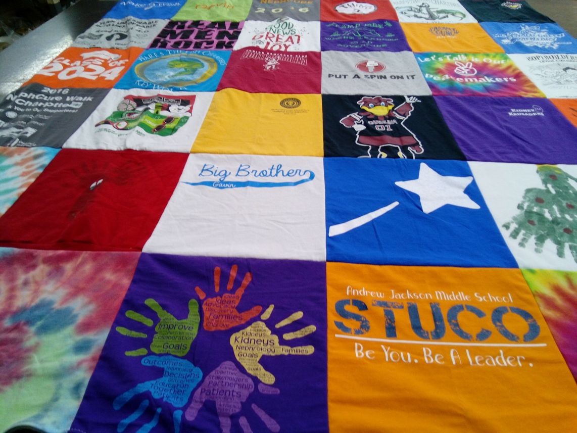 T-shirt quilt from andrew jackson middle school by Kelly from SC
