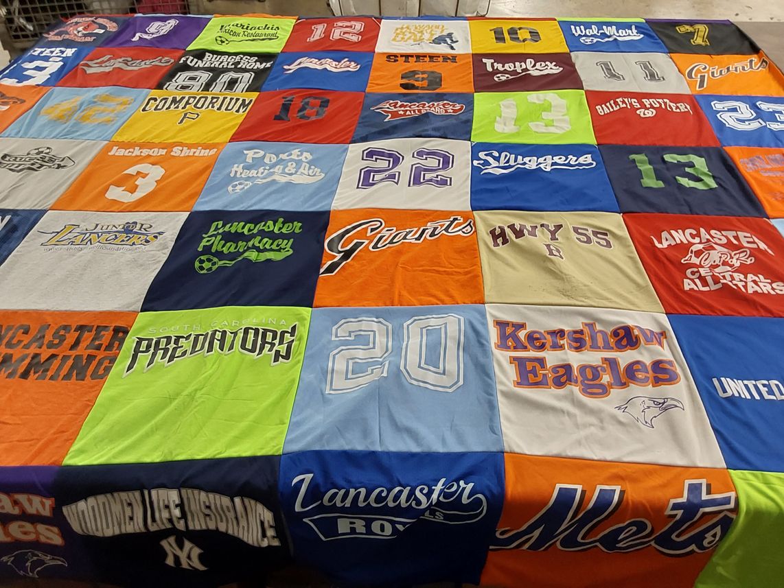 T-shirt quilt featuring lancaster predators, lancaster lancers by Kelly from SC