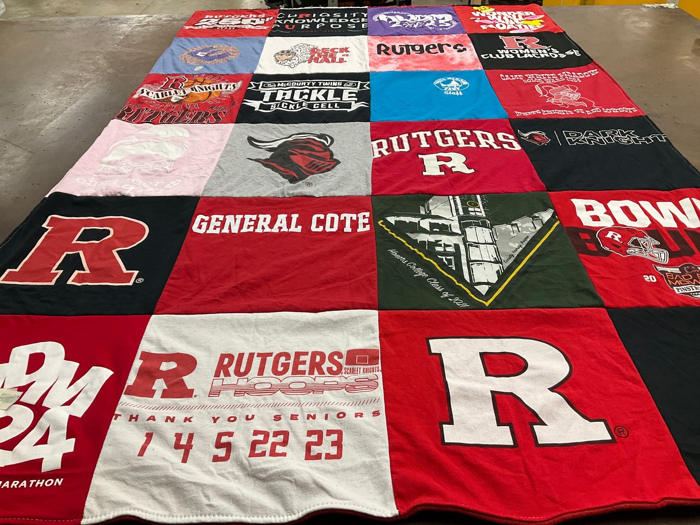 T-shirt quilt featuring rutgers university by Jean from NJ