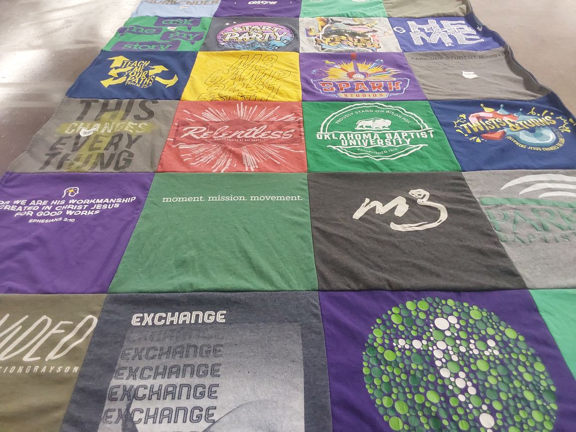 T-shirt quilt from oklahoma baptist university by Angela from TX
