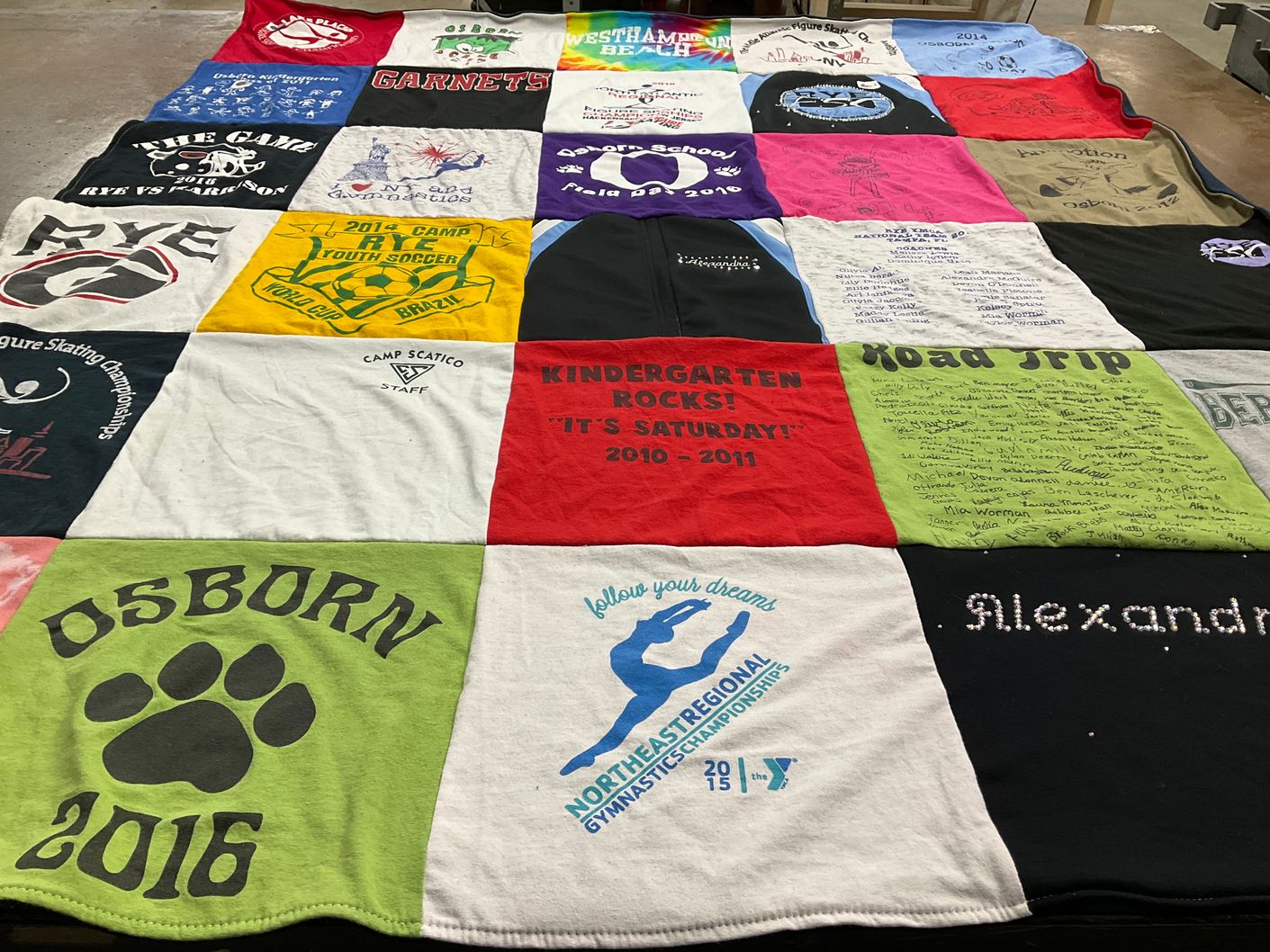 T-shirt quilt from osborn high school by Julie from NY