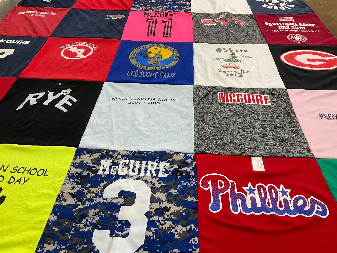 T-shirt quilt featuring philadelphia phillies by Julie from NY