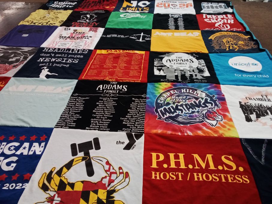 T-shirt quilt featuring chapel hill mustangs by Azarang from MD