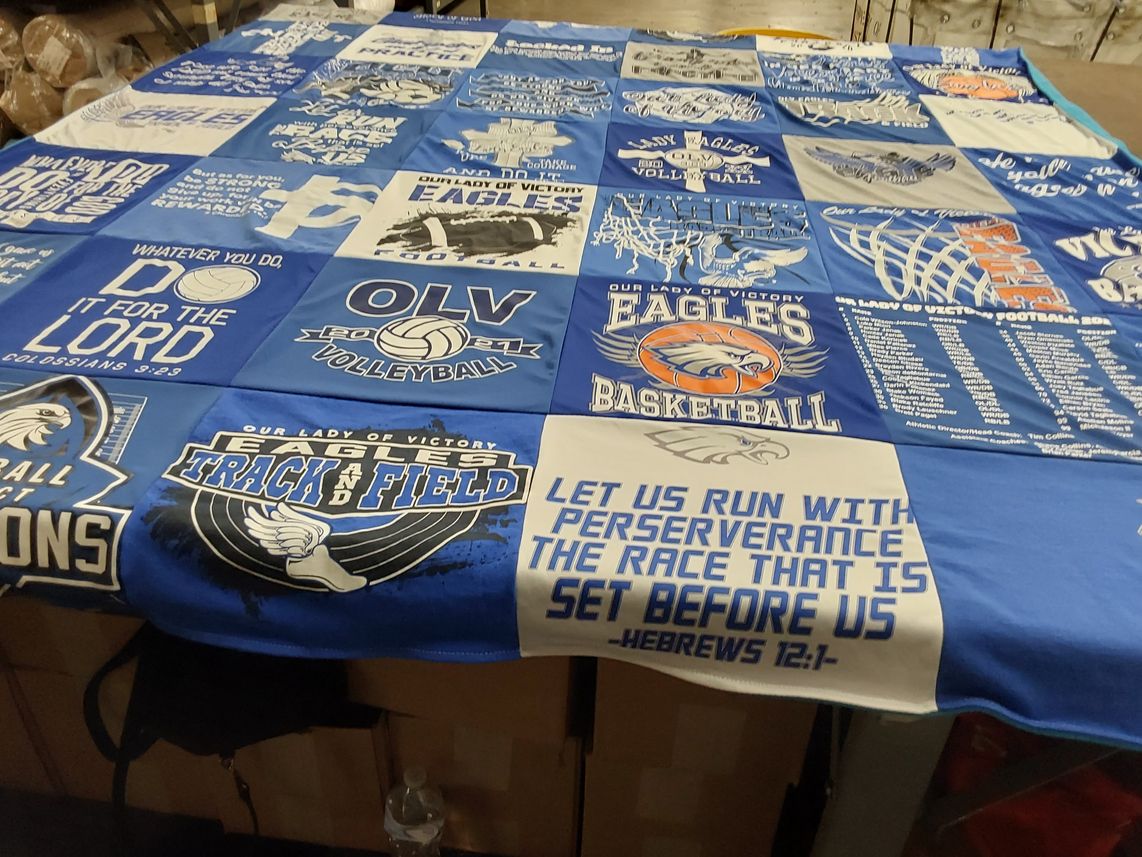 T-shirt quilt featuring eagles by Jamie from TX