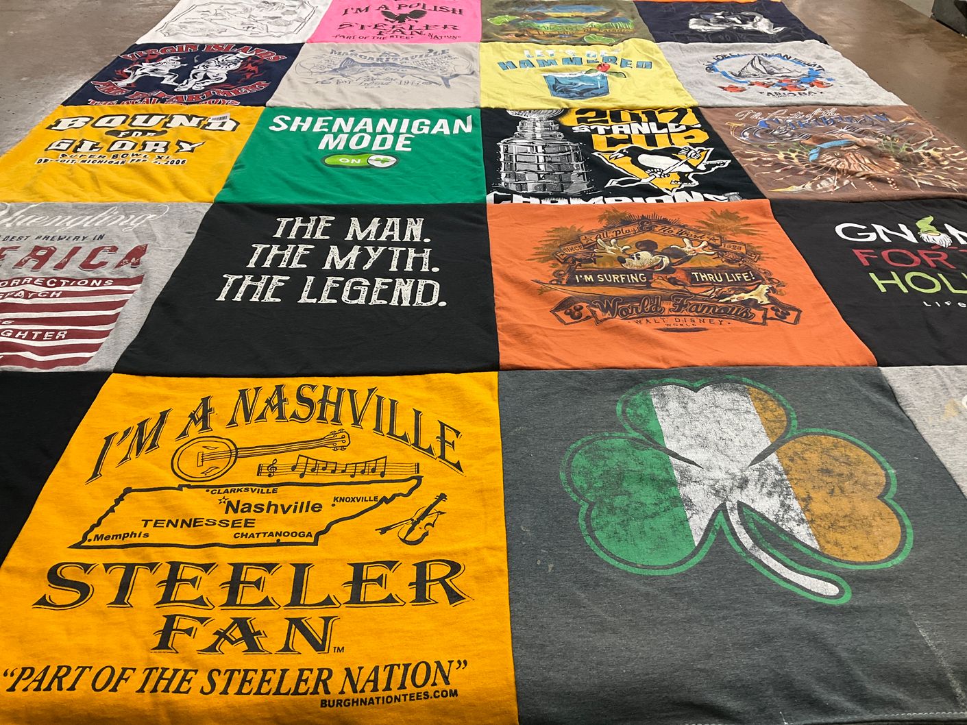 T-shirt quilt featuring pittsburgh steelers by Robert from PA