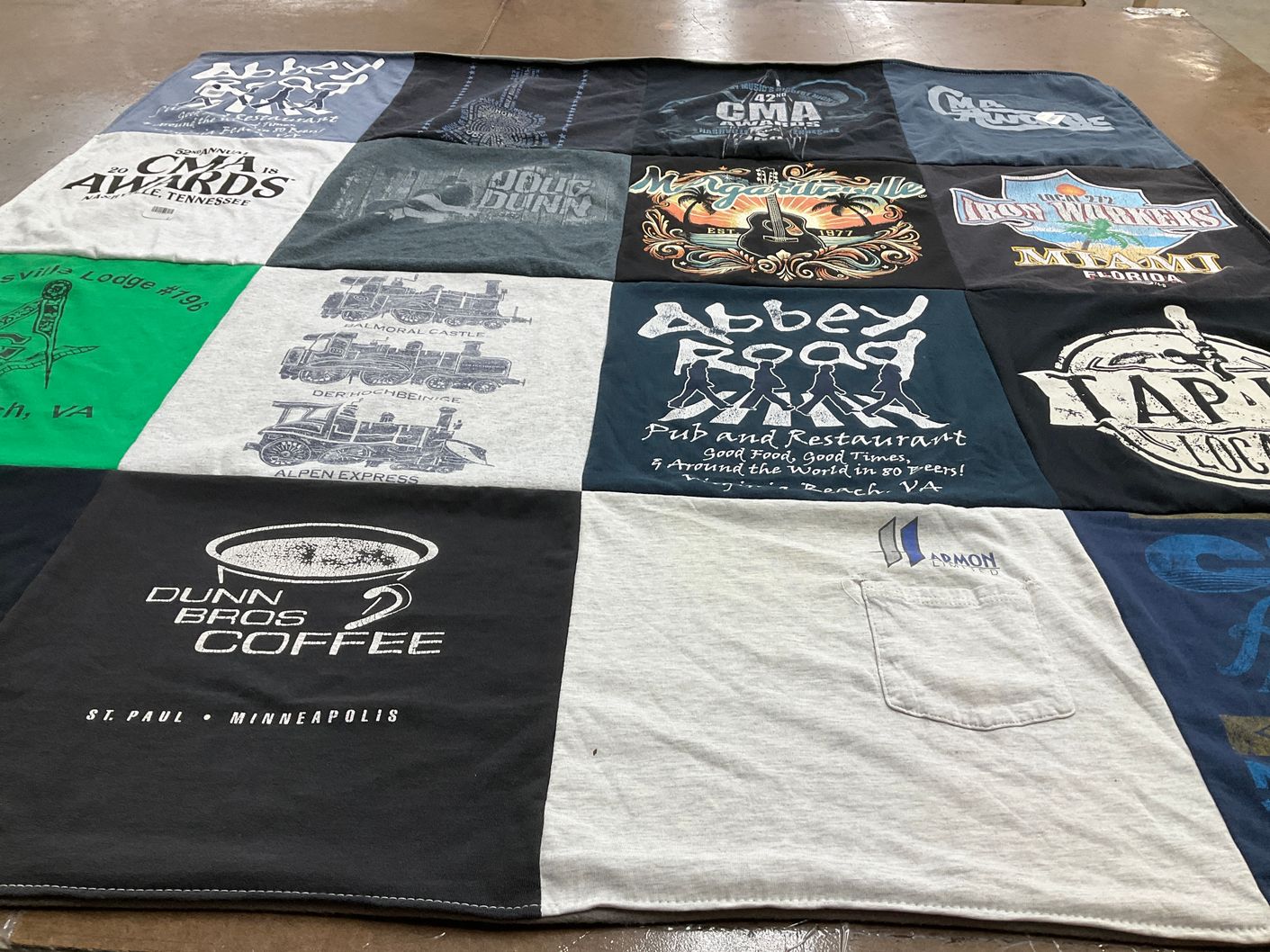 T-shirt quilt with music, food themes by Timothy from GA