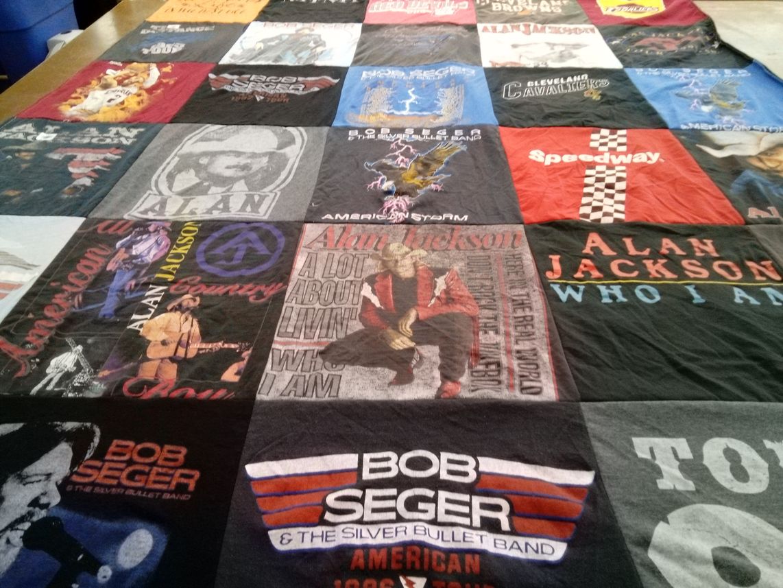T-shirt quilt with music, country music themes by Michelle from OH