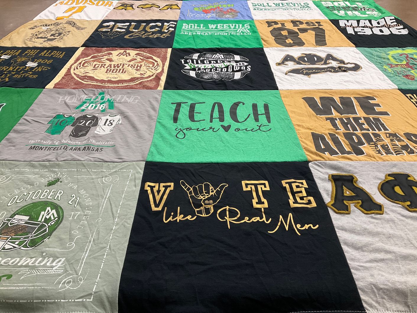T-shirt quilt from university of arkansas at monticello by Darian from AR