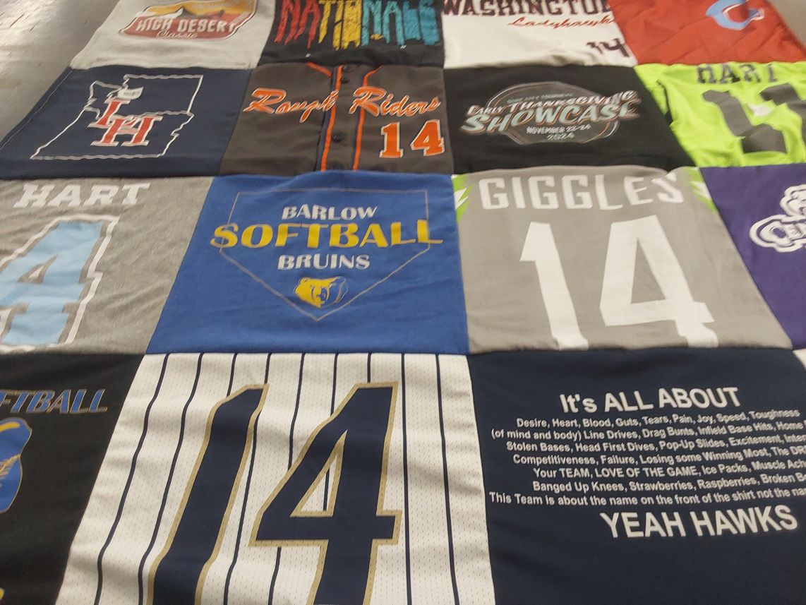 T-shirt quilt featuring bruns softball team by Latisha from OR