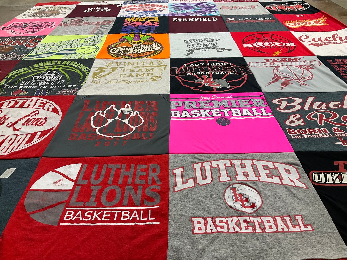 T-shirt quilt featuring luther high school basketball by Janice from OK