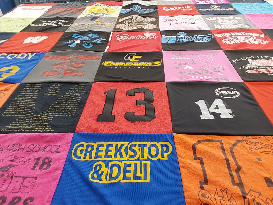 T-shirt quilt from venanitcheka high school by Stacy from FL