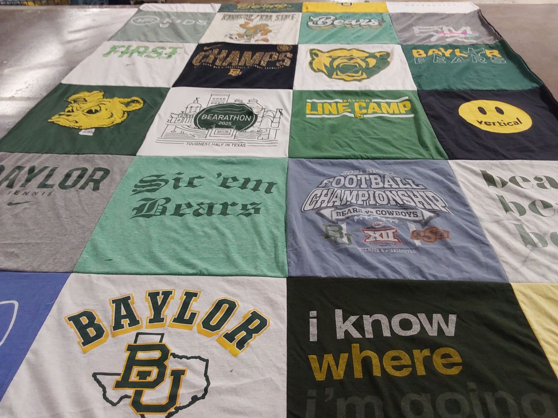 T-shirt quilt featuring baylor university bears by Keirstin from TX